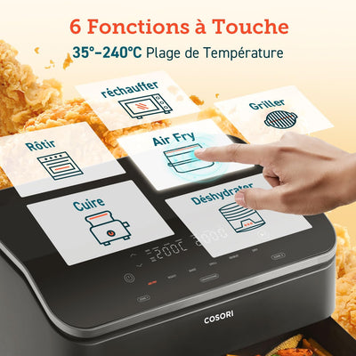 COSORI - Friteuse à Air - 10L Twinfry, Dual Zone Avec Séparateur Amovible