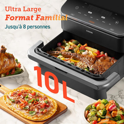 COSORI - Friteuse à Air - 10L Twinfry, Dual Zone Avec Séparateur Amovible